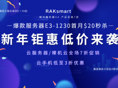 RAKsmart新年钜惠 爆款美国服务器$20/月秒杀 VPS全场65折 云服务器7折