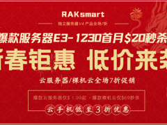 RAKsmart新春特惠 美国服务器E3-1230仅$20/月 云服务器7折 VPS全场65折