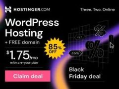 Hostinger黑五狂欢 WordPress主机享85%+10%惊喜折扣 价格低至$1.75/月
