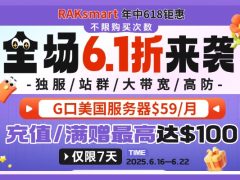 RAKsmart618年中闪购活动 外贸服务器全场6.1折